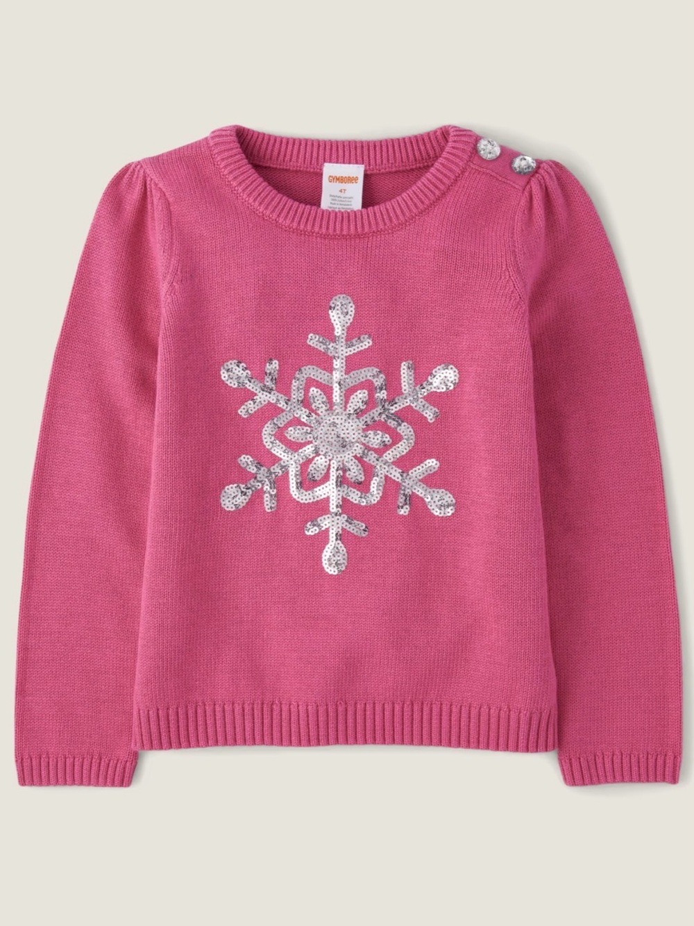NWT - Gymboree Girl’s Pink Sweat w/ Silver Sequin Applique - Size 4T